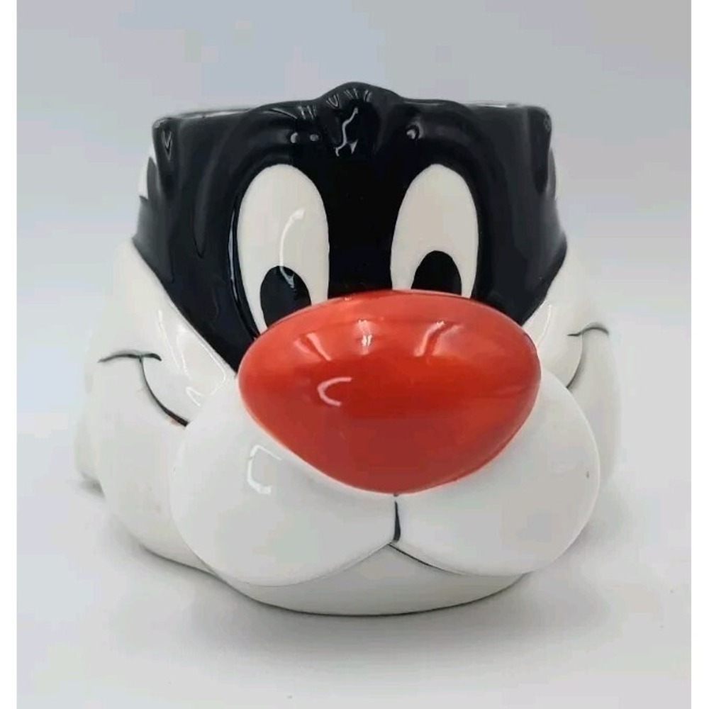 MUG CUP VTG '89 Warner Brothers SYLVESTER THE CAT Novelty SEE B29.1GA851